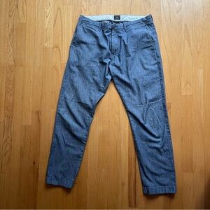 J. Crew Men's 484 Slim Leg Pants 34x32 Blue Chambray